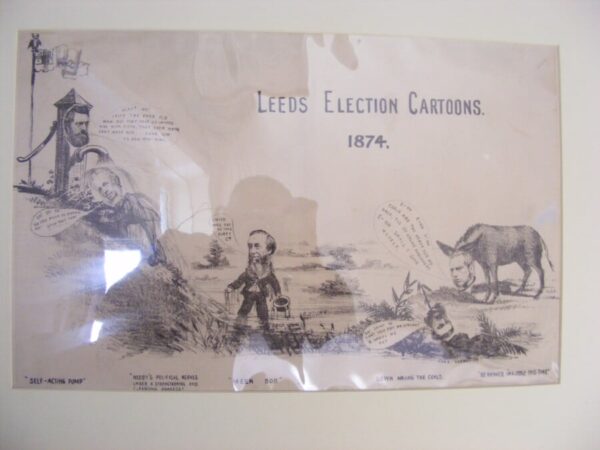 Satirical cartoon election Bill or fly posters 1869 – 1874 Bradford Parliamentary elections, Leeds and West Riding Elections. Antique Art Antique Prints 5