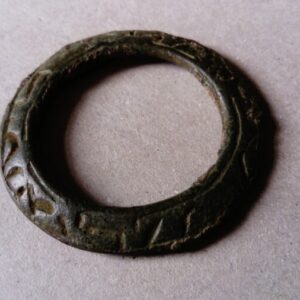 Extremely RARE ancient Islamic Bronze Archer’s Thumb Ring c1,000 years old KUFIC inscription ancient Antiquities 3