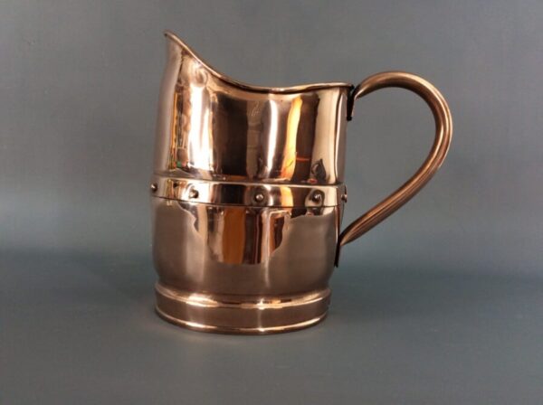 Large Arts and Crafts Riveted Copper Jug - Image 3