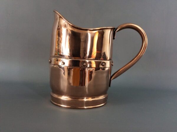 Large Arts and Crafts Riveted Copper Jug Arts and Crafts Antique Metals 5