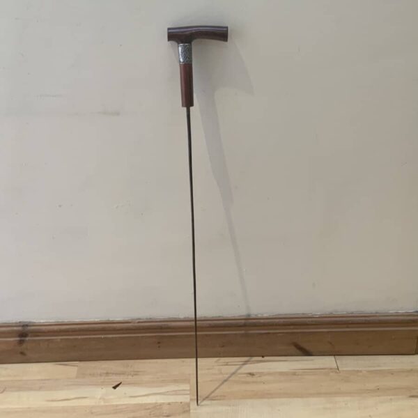 Superb Gentleman’s walking stick sword stick with silver collar