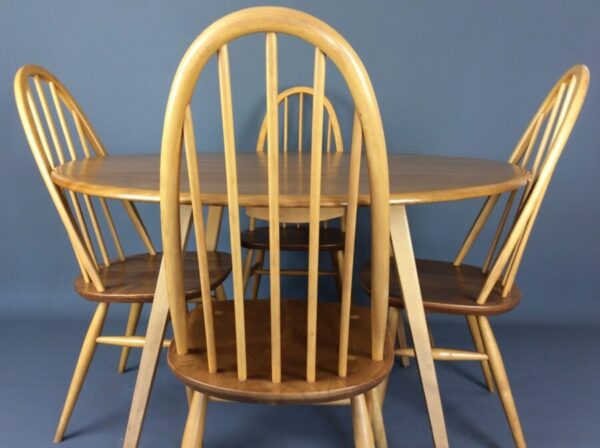 Mid Century Ercol Dining Table And Four Chairs Dining Furniture Antique Furniture 5