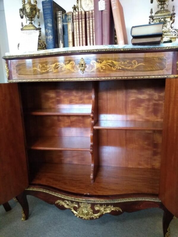Louis XV1 Style French Marble Top Cabinet - Image 7