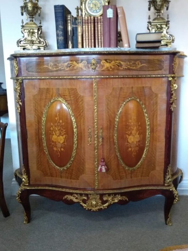 Louis XVI Style Marble topped Cabinet burr walnut Miscellaneous 3