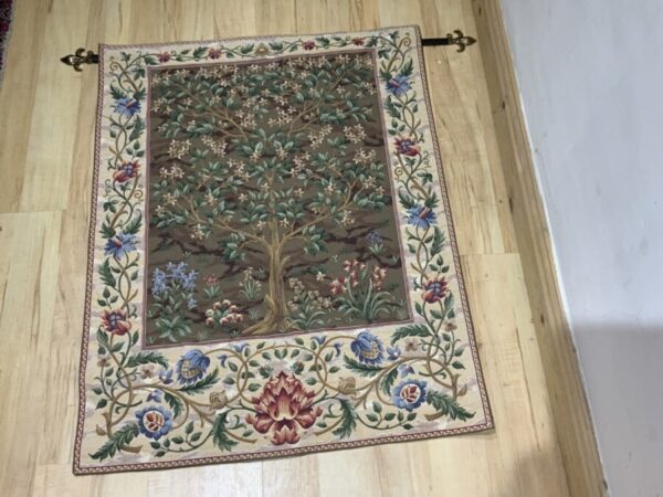 William Morris Tree of Life designed Flemish woven tapestry Antique Textiles 3