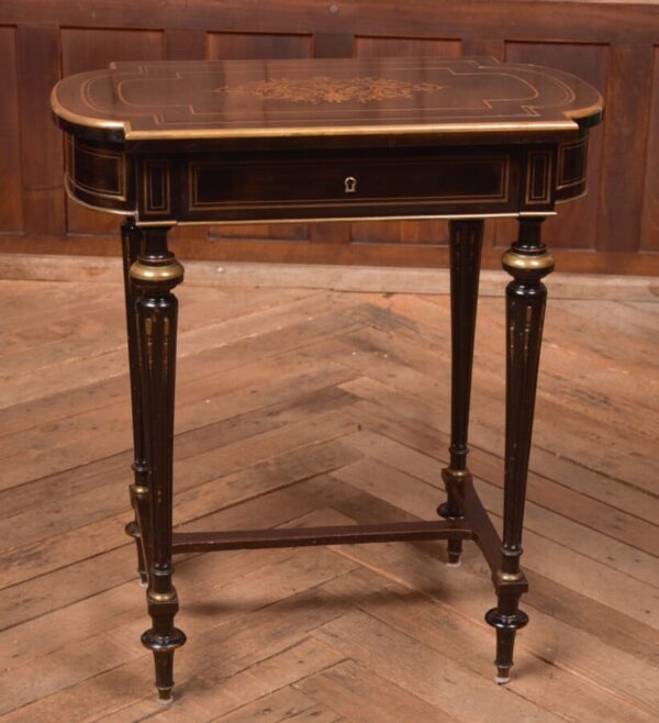 Victorian Ebony And Brass Work Table SAI2687