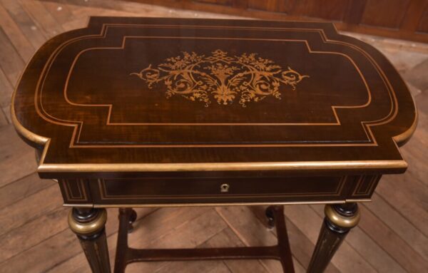 Victorian Ebony And Brass Work Table SAI2687 Antique Tables 9