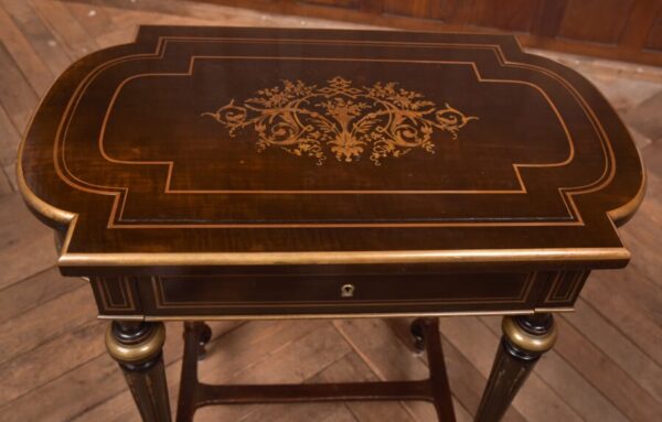 Victorian Ebony And Brass Work Table SAI2687 - Image 7