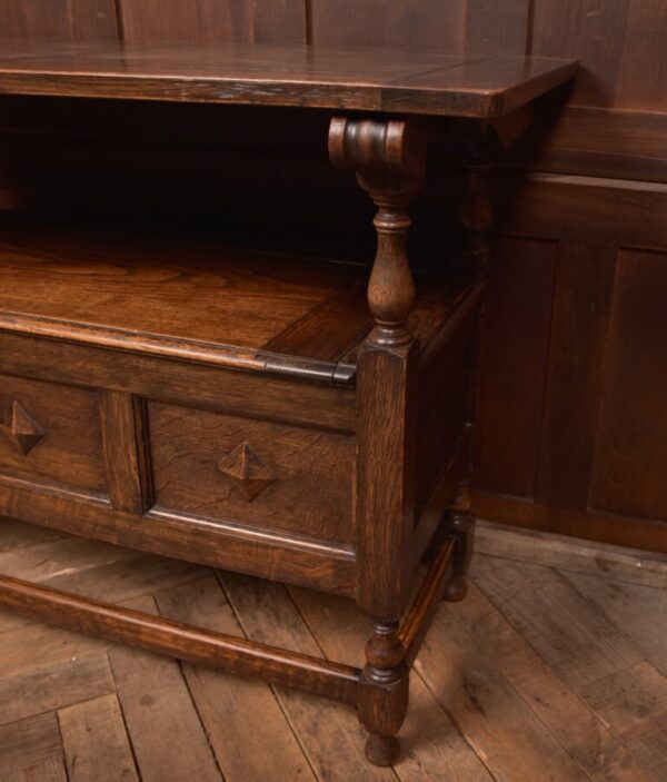 Edwardian Oak Monk's Bench / Hall Seat SAI2698 - Image 8