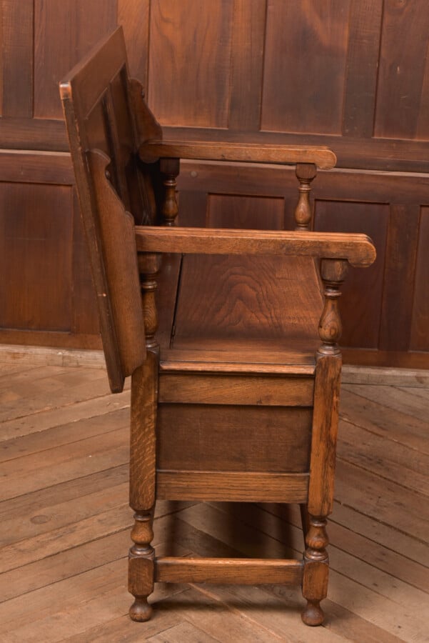 Edwardian Oak Monk’s Bench / Hall Seat SAI2698 Antique Chairs 5