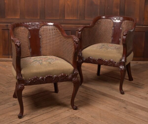 Victorian Mahogany Bergere Armchairs SAI2706 Antique Chairs 3