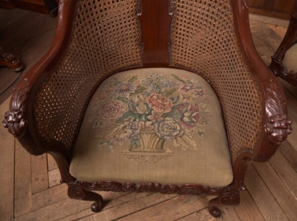 Victorian Mahogany Bergere Armchairs SAI2706 - Image 6