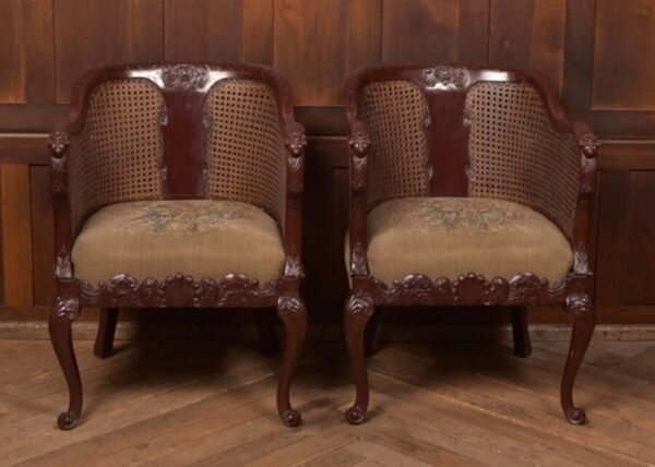 Victorian Mahogany Bergere Armchairs SAI2706 Antique Chairs 10