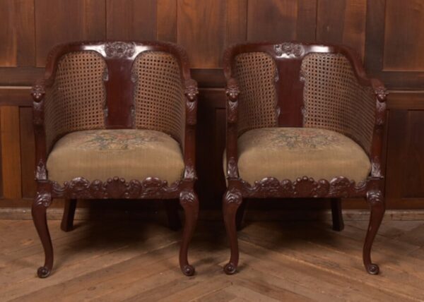 Victorian Mahogany Bergere Armchairs SAI2706 - Image 8
