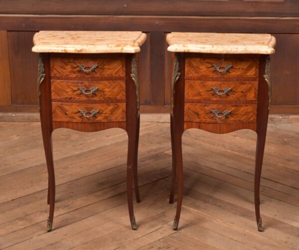 Pair of Mahogany Marquetry Bedside Cabinets/ Drawers SAI2704 Antique Cabinets 10