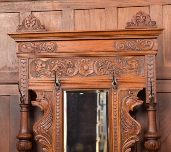 Victorian Green Man Oak Hall Stand SAI2702 - Image 9