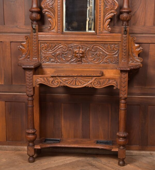 Victorian Green Man Oak Hall Stand SAI2702 hall stand Antique Furniture 10