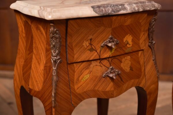 Pair Of Marble Top Bedside Cabinets SAI2718 - Image 4