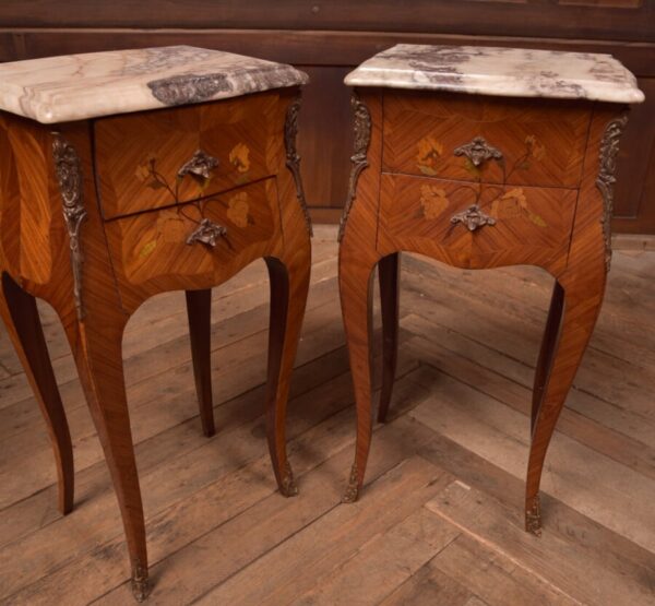 Pair Of Marble Top Bedside Cabinets SAI2718 Antique Cabinets 4