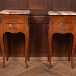 Pair Of Marble Top Bedside Cabinets SAI2718 Antique Cabinets