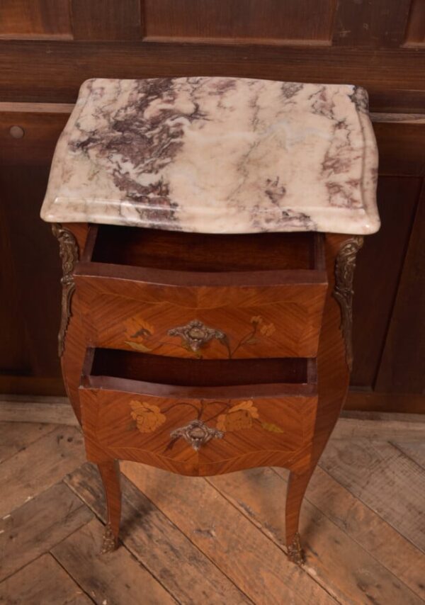 Pair Of Marble Top Bedside Cabinets SAI2718 - Image 9