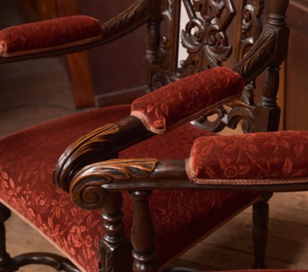 Pair Of Victorian Oak Arm Chairs SAI2714 Antique Chairs 8