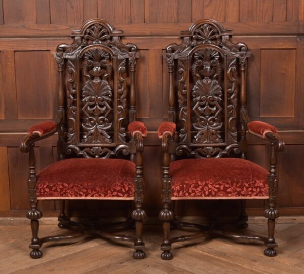 Pair Of Victorian Oak Arm Chairs SAI2714 Antique Chairs 15