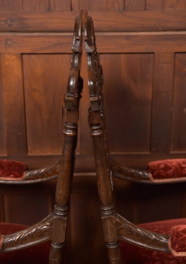 Pair Of Victorian Oak Arm Chairs SAI2714 Antique Chairs 21