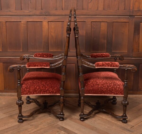 Pair Of Victorian Oak Arm Chairs SAI2714 Antique Chairs 23