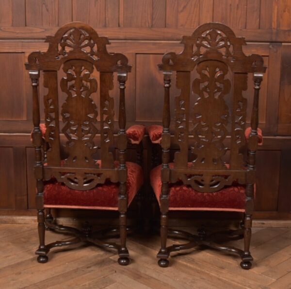 Pair Of Victorian Oak Arm Chairs SAI2714 Antique Chairs 24