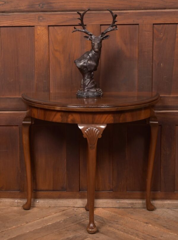 Edwardian Mahogany Demi Lune Card/ Side Table SAI2721
