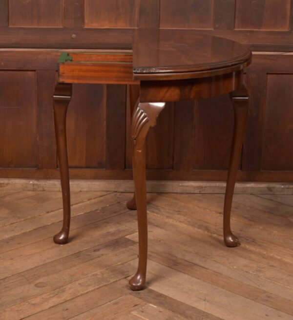 Edwardian Mahogany Demi Lune Card/ Side Table SAI2721 - Image 7