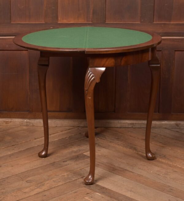 Edwardian Mahogany Demi Lune Card/ Side Table SAI2721 - Image 8