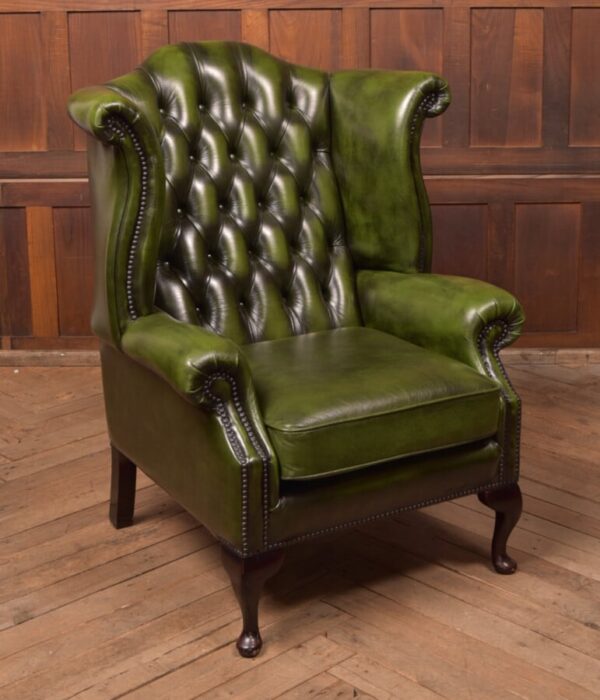 Green Leather Chesterfield Arm Chair SAI2724 Antique Chairs 6