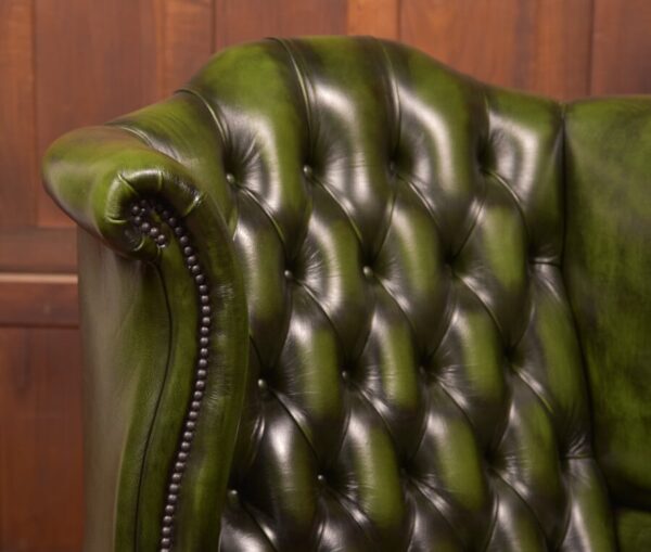 Green Leather Chesterfield Arm Chair SAI2724 - Image 3