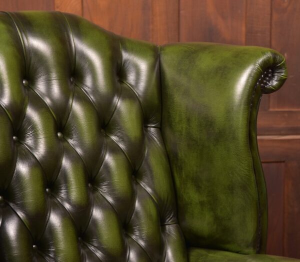 Green Leather Chesterfield Arm Chair SAI2724 Antique Chairs 4