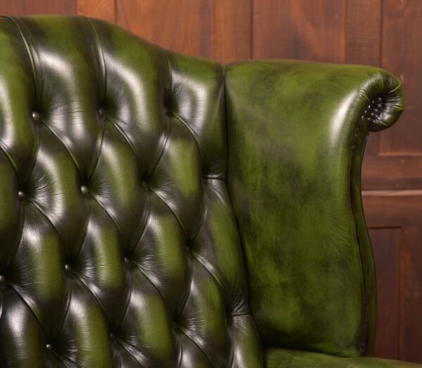 Green Leather Chesterfield Arm Chair SAI2724 - Image 2