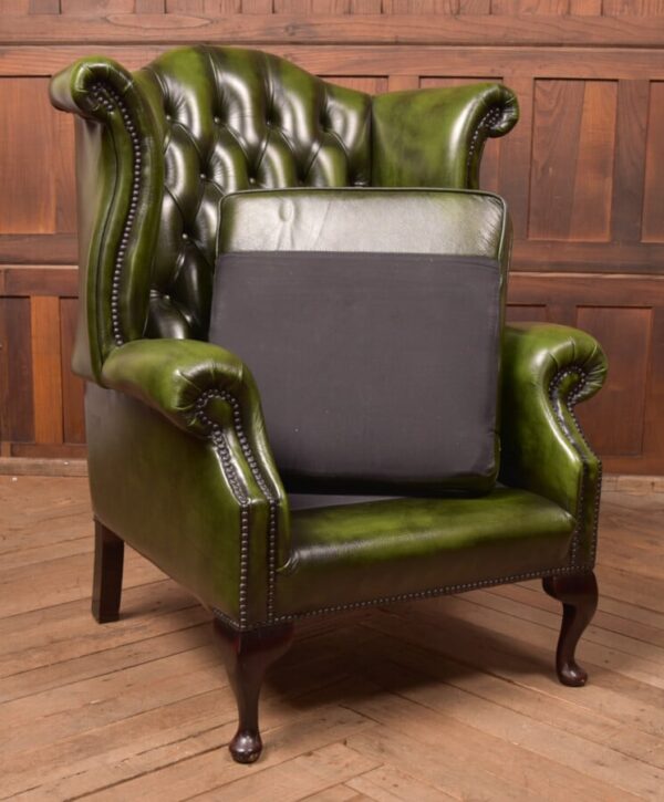 Green Leather Chesterfield Arm Chair SAI2724 Antique Chairs 12