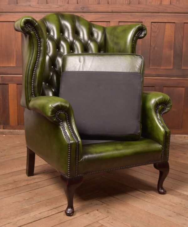 Green Leather Chesterfield Arm Chair SAI2724 - Image 10