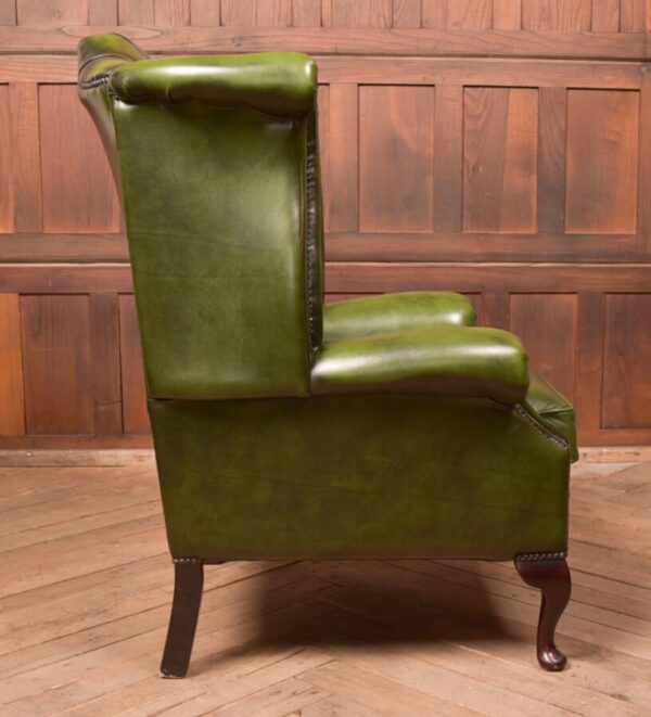 Green Leather Chesterfield Arm Chair SAI2724 Antique Chairs 11