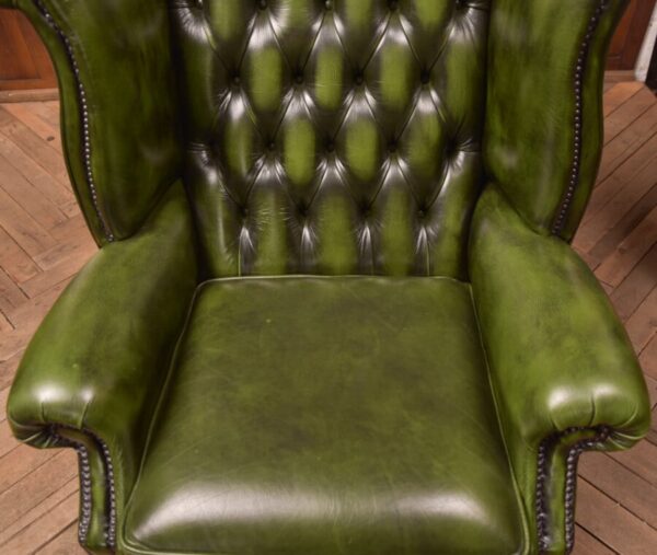 Green Leather Chesterfield Arm Chair SAI2724 Antique Chairs 8