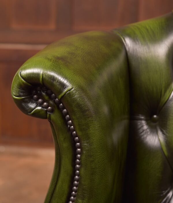 Green Leather Chesterfield Arm Chair SAI2724 - Image 5