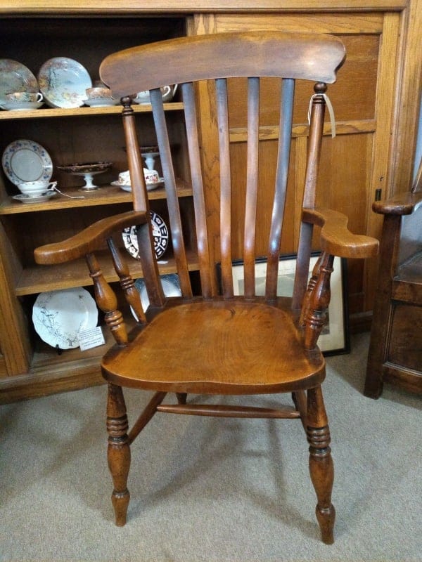 Pair of Elm Carvers carvers Antique Chairs 3