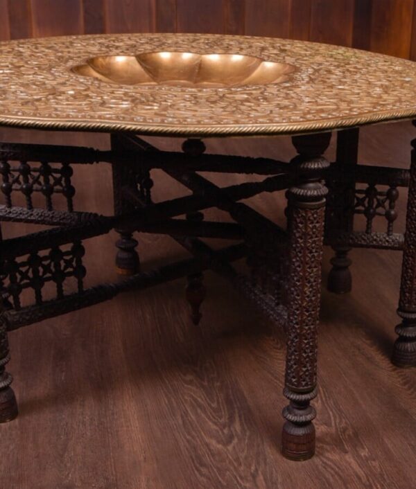 Moroccan Brass Tray Table SAI1799 - Image 4