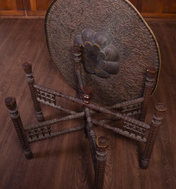 Moroccan Brass Tray Table SAI1799 - Image 6