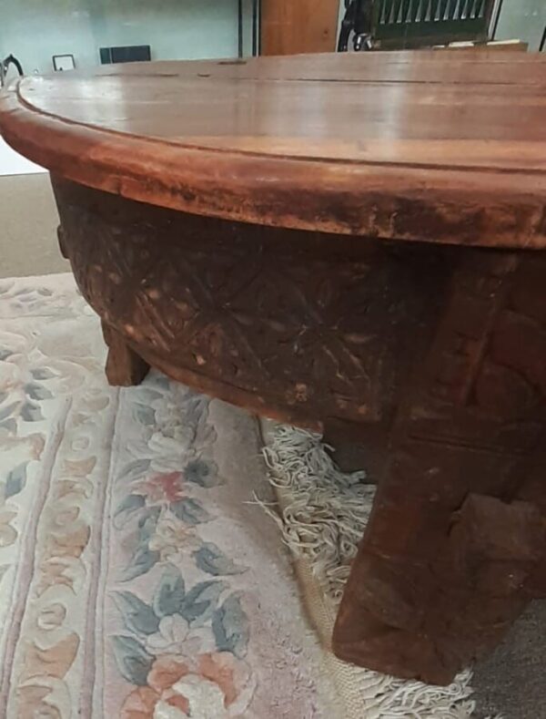 Chakki Indian Coffee Table hardwood Antique Tables 6