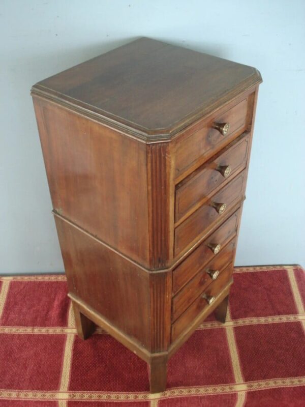 Mini Edwardian chest of six drawers on stand. Antique Chest Of Drawers 4