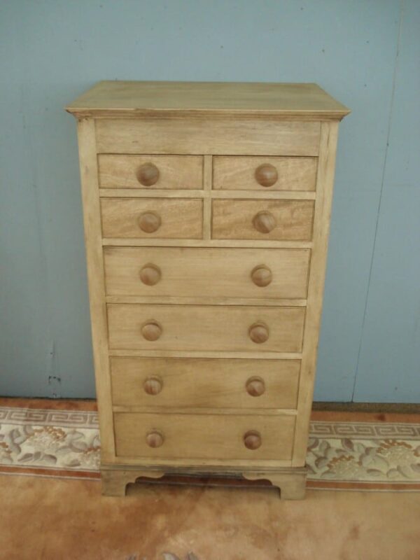 Tall & Narrow Hardwood Edwardian Chest of Eight Drawers Antique Tables 3