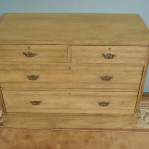 Edwardian Solid Oak Four Drawer Chest. A lighter tone & a waxed finish. Antique Chest Of Drawers