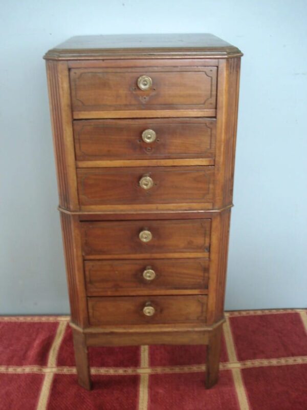 Mini Edwardian chest of six drawers on stand. Antique Chest Of Drawers 3